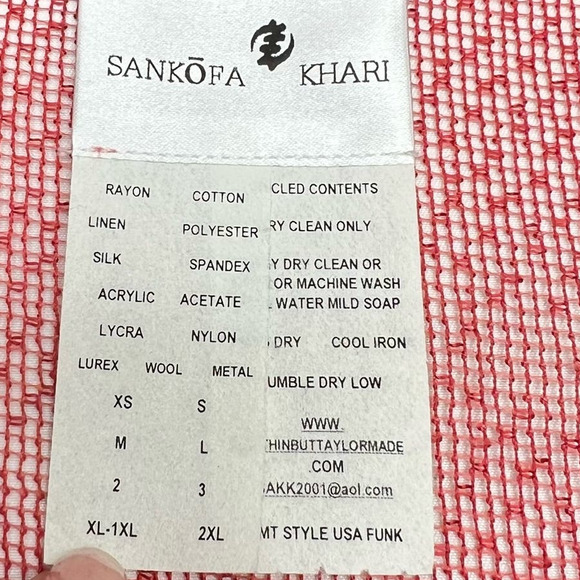 Sankofa Khari Mesh Tunic Embroidered Floral Beaded Women's Size L/XL Rust Red - Picture 6 of 9